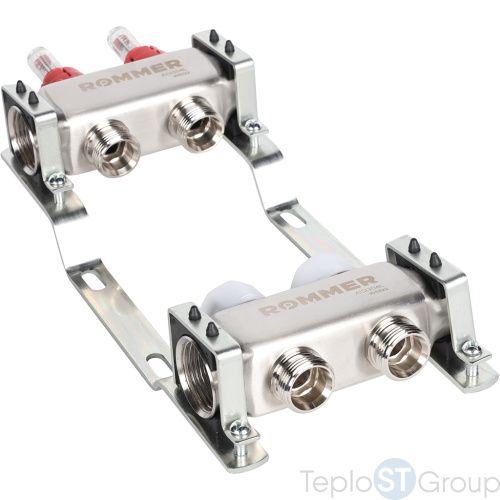 Rommer RMS-1200-000002 Rommer Коллектор из нержавеющей стали с расходомерами 2 вых. - купить оптом с доставкой по России фото 5