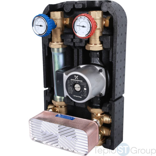 Stout SDG-0038 Насосная группа с теплообменником 28 пластин,с насосом Grundfos UPSO 25-65 в теплоизоляции - купить с доставкой по России фото 2