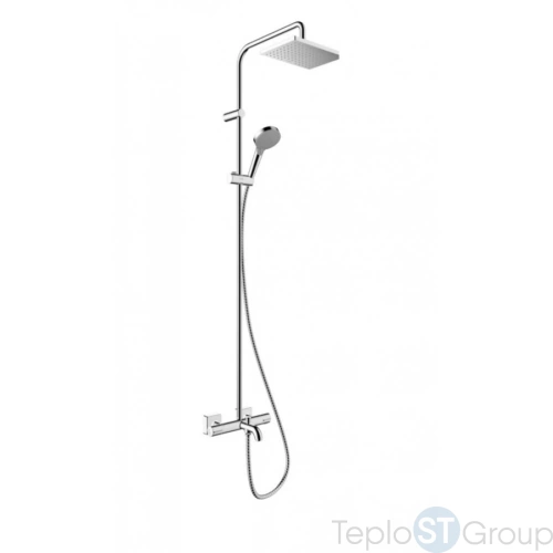 Душевая система Showerpipe 230 1jet с термостатом для ванны Hansgrohe Vernis Shape 26284000 хром - купить с доставкой по России