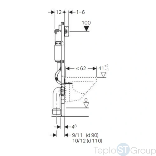 Инсталляция для унитаза GEBERIT Duofix Basic UP100 111.153.00.1 - купить оптом у дилера TeploSTGroup по всей России ✅ ☎ 8 (800) 600-96-13 фото 3