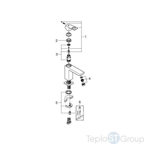 Смеситель для раковины Grohe Eurocube 23446000 - купить оптом у дилера TeploSTGroup по всей России ✅ ☎ 8 (800) 600-96-13 фото 4