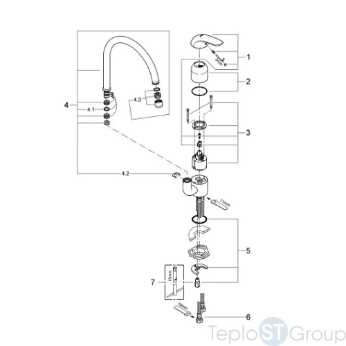 Смеситель для кухни Grohe Euroeco 32752000 - купить с доставкой по России фото 2