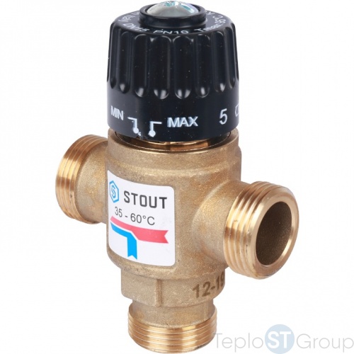 Термостатический смесительный клапан для систем отопления и ГВС 3/4" резьба - STOUT