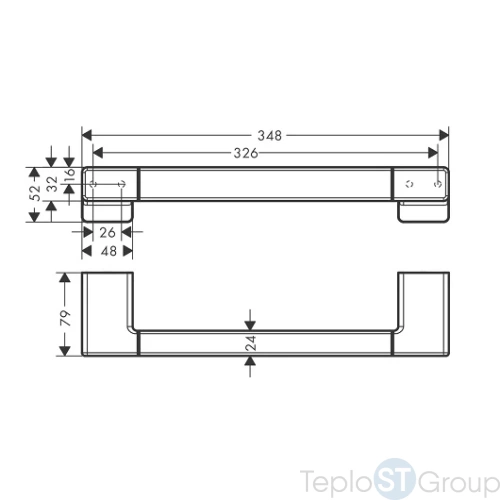 Поручень для ванной Hansgrohe AddStoris 41744700 матовый белый - купить с доставкой по России фото 2