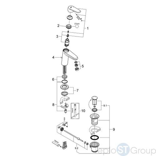 Смеситель для раковины Grohe Eurodisc Cosmopolitan 23049002 - купить оптом у дилера TeploSTGroup по всей России ✅ ☎ 8 (800) 600-96-13 фото 4