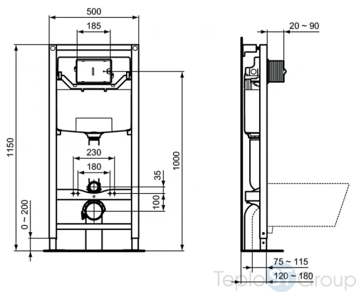 Унитаз с инсталляцией Ideal Standard Connect AquaBlade® P211601 - купить с доставкой по России фото 6