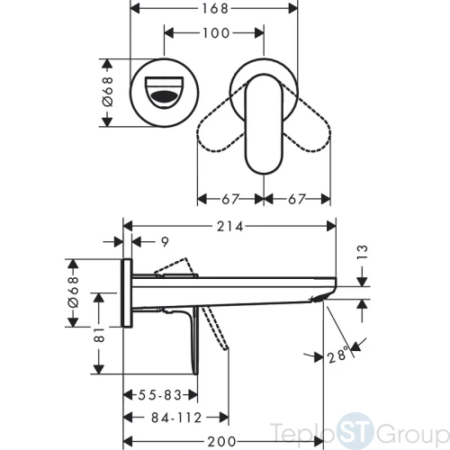 Смеситель для раковины Hansgrohe Rebris 72528000 - купить оптом у дилера TeploSTGroup по всей России ✅ ☎ 8 (800) 600-96-13 фото 3