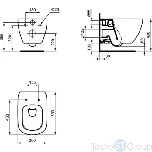 Комплект унитаза с инсталляцией Ideal Standard Tesi AquaBlade T386801 - купить с доставкой по России фото 4