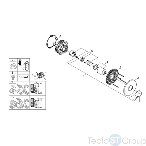 Смеситель для душа Grohe Plus 24059003 - купить оптом у дилера TeploSTGroup по всей России ✅ ☎ 8 (800) 600-96-13 фото 4