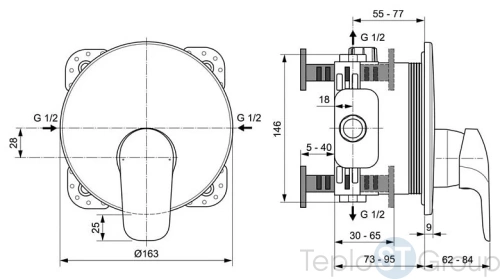 Смеситель для душа Ideal Standard Ceraflex (внешняя часть) A6724AA - купить с доставкой по России фото 3