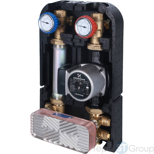 Stout SDG-0038 Насосная группа с теплообменником 18 пластин,с насосом Grundfos UPSO 25-65 в теплоизоляции - купить с доставкой по России фото 2