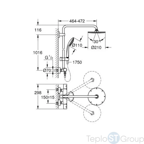 Душевая система Grohe Euphoria XXL System 210 27964000 - купить с доставкой по России фото 3