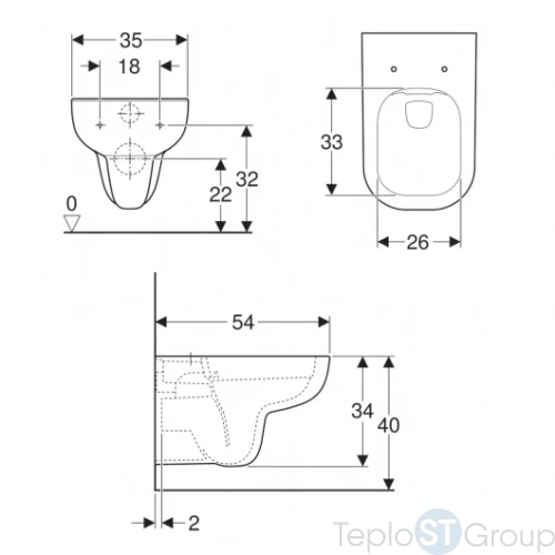 Чаша подвесного унитаза Geberit Smyle Rimfree 500.210.01.1 безободковая - купить с доставкой по России фото 3