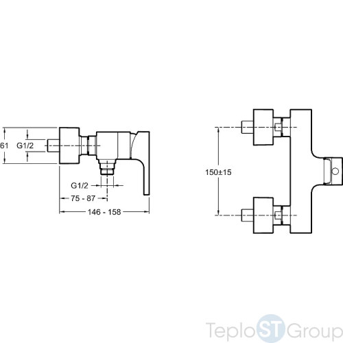 Смеситель для душа Jacob Delafon Strayt E45371-CP - купить оптом у дилера TeploSTGroup по всей России ✅ ☎ 8 (800) 600-96-13 фото 2