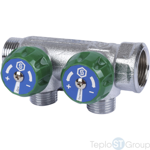 Stout SMB-6850-341202 коллектор регулирующий 3/4 , 2 отвода 1/2 - купить оптом с доставкой по России фото 2