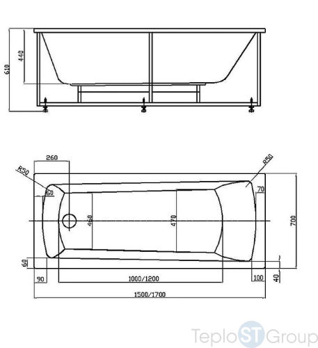 Акриловая ванна Aquatek Либра NEW 150x70 (без гидромассажа, без фронтального экрана) - купить с доставкой по России фото 3