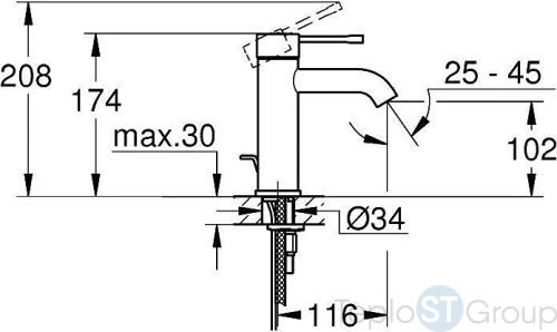 Смеситель для раковины Grohe Essence New 23589001 - купить оптом у дилера TeploSTGroup по всей России ✅ ☎ 8 (800) 600-96-13 фото 3