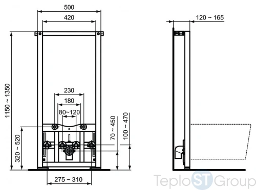 Инсталляция для биде Ideal Standard Prosys R016267 - купить с доставкой по России фото 3