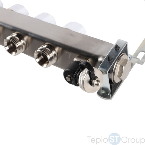 Rommer RMS-3201-000008 Rommer Коллектор из нержавеющей стали без расходомеров, с клапаном вып. воздуха и сливом 8 вых. - купить оптом с доставкой по России фото 3