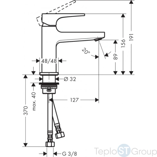 Смеситель для раковины Hansgrohe Metropol 100 32500670 матовый черный - купить с доставкой по России фото 2