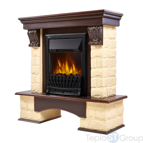 Портал Firelight Forte Classic камень бежевый, шпон темный дуб - купить оптом с доставкой по России фото 2