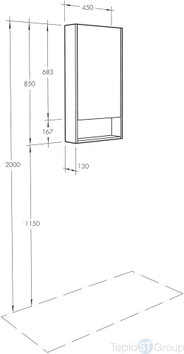 Шкаф-зеркало Акватон Сканди 45x85 1A252002SDB20 - купить с доставкой по России фото 2