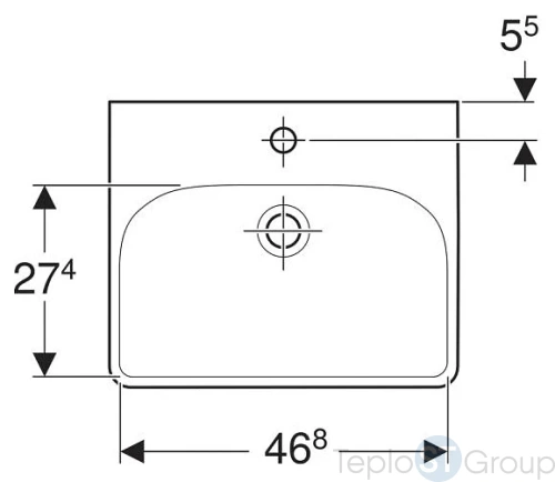 Раковина Geberit Smyle Square 50 х 41 500.256.01.1 белая - купить оптом у дилера TeploSTGroup по всей России ✅ ☎ 8 (800) 600-96-13 фото 5