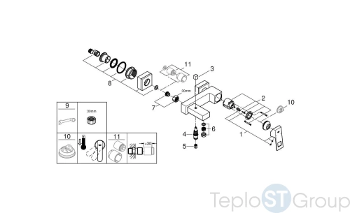 Смеситель для ванны Grohe Eurocube 23140000 - купить с доставкой по России фото 4