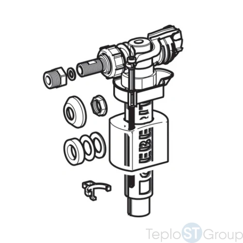 Впускной клапан Geberit Impuls 380 1/2" и 3/8" 281.004.00.1 подвод воды сбоку - купить с доставкой по России фото 2