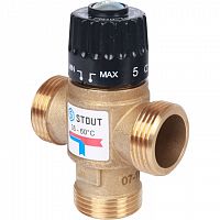 Термостатический смесительный клапан для ситем отопления и ГВС 1" резьба - STOUT