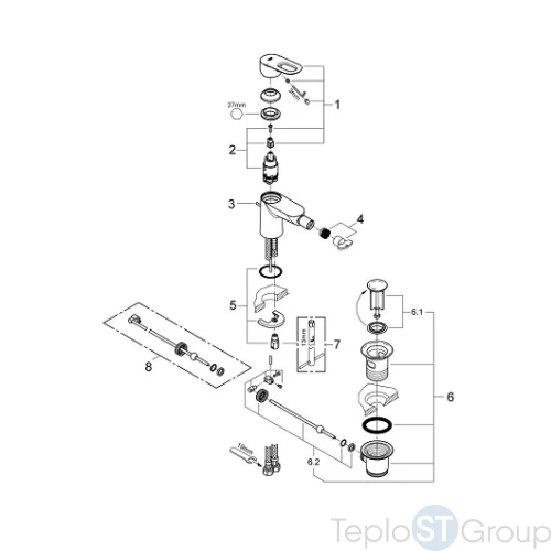 Смеситель для биде Grohe BauLoop 23338000 - купить с доставкой по России фото 2