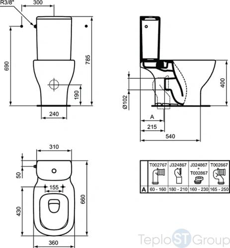 Чаша унитаза Ideal Standard Tesi Aquablade T008701 - купить оптом у дилера TeploSTGroup по всей России ✅ ☎ 8 (800) 600-96-13 фото 3