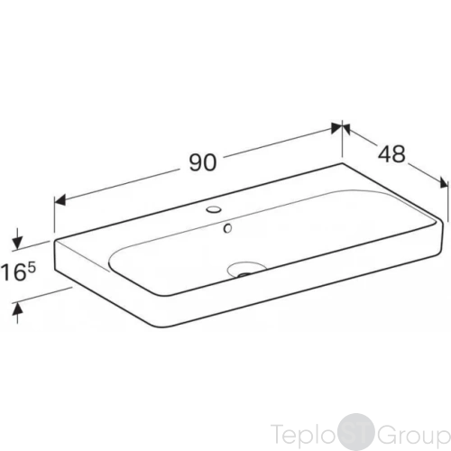 Раковина Geberit Smyle Square 90x48 500.251.01.1 - купить оптом у дилера TeploSTGroup по всей России ✅ ☎ 8 (800) 600-96-13 фото 5