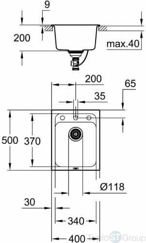 Мойка кухонная Grohe K700U 50x40 31650AP0 черный гранит - купить с доставкой по России фото 3