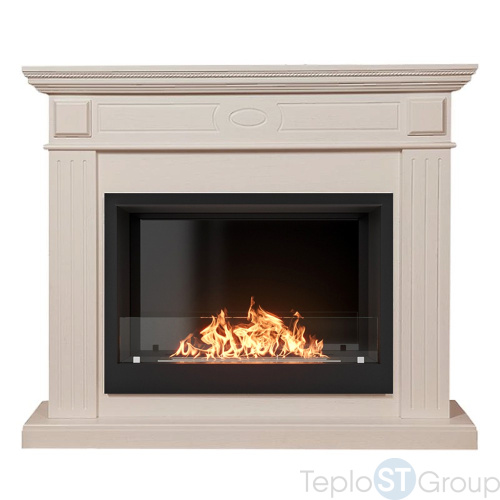Каминокомплект: Биокамин Firelight BFP/P-2520, портал Bianco 25 шпон белёный дуб - купить оптом с доставкой по России