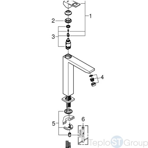 Смеситель для раковины Grohe Eurocube 23406000 - купить с доставкой по России фото 4