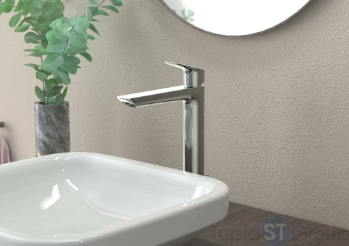 Смеситель для раковины Hansgrohe Logis Fine 240 71257000 хром - купить оптом у дилера TeploSTGroup по всей России ✅ ☎ 8 (800) 600-96-13 фото 2