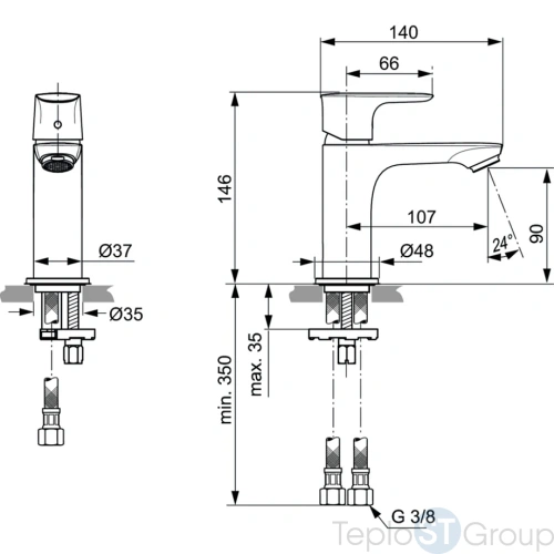 Смеситель для раковины Ideal Standard Connect Air A7010AA - купить с доставкой по России фото 3