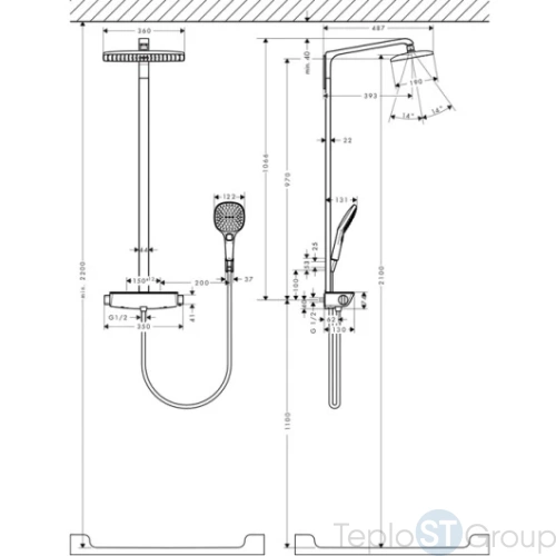 Душевая стойка Hansgrohe Raindance Select 27112400 хром - купить с доставкой по России фото 5