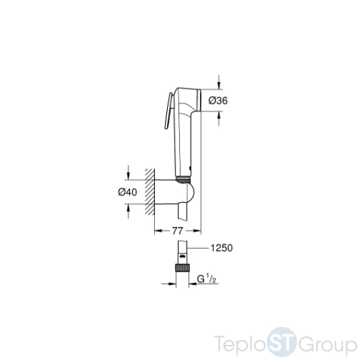 Гигиенический душ Grohe Tempesta-F Trigger Spray 26356IL0 с держателем и шлангом - купить оптом у дилера TeploSTGroup по всей России ✅ ☎ 8 (800) 600-96-13 фото 2