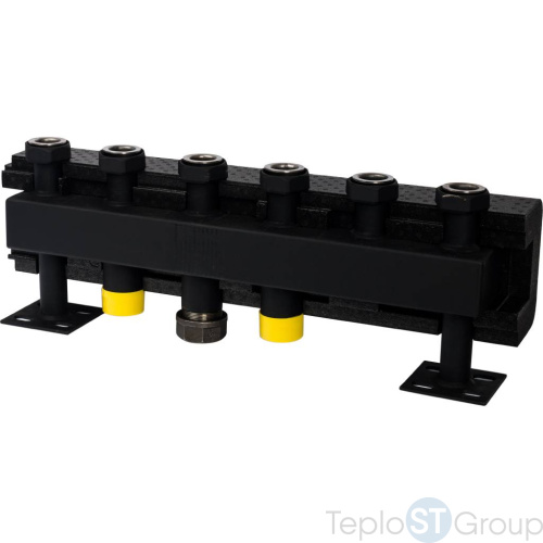 Stout SDG-0016 Стальной распределительный коллектор 3 отопительных контура. В теплоизоляции DN 32 - купить оптом с доставкой по России фото 5