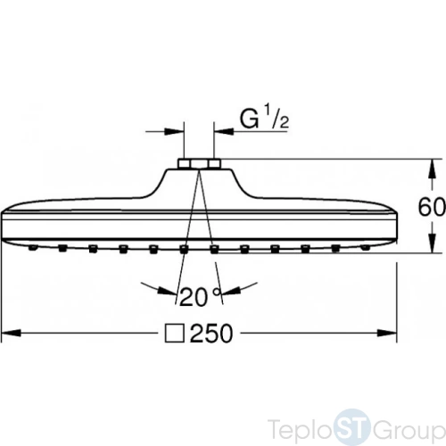 Верхний душ Grohe Tempesta CUBE 26681000 250 CUBE, квадратный, хром - купить с доставкой по России фото 3