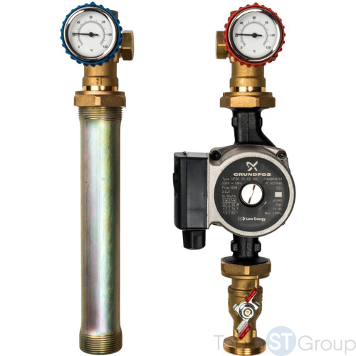 Stout SDG-0001 Насосная группа с прямым контуром 1" с насосом Grundfos UPSO 25-65 в теплоизоляции - купить с доставкой по России фото 6