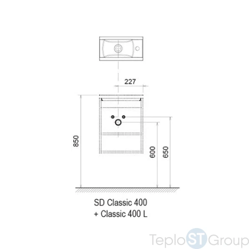 Дверца для тумбы под умывальник Ravak Classic SD 400 L (белая, левая) X000000420 - купить оптом с доставкой по России фото 2