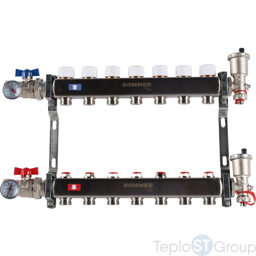 Rommer RMS-3210-000007 Rommer Коллектор из нержавеющей стали в сборе без расходомеров 7 вых. - купить с доставкой по России