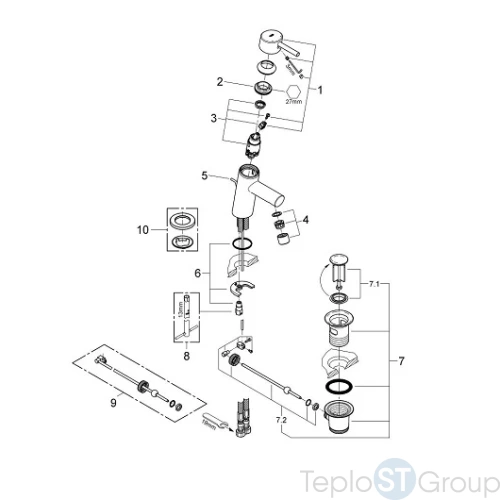 Смеситель для раковины Grohe Concetto New 32204001 - купить оптом у дилера TeploSTGroup по всей России ✅ ☎ 8 (800) 600-96-13 фото 4