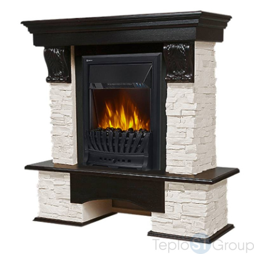 Портал Firelight Pietra Classic камень белый, шпон венге - купить оптом с доставкой по России фото 2