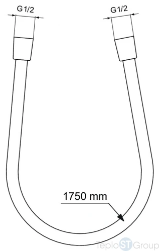 Шланг для душа Ideal Standart IDEALFLEX 1700 мм BE175XG, матовый черный - купить с доставкой по России фото 2