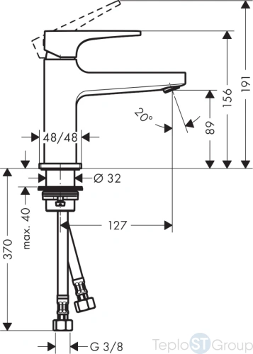 Смеситель для раковины Hansgrohe Metropol 100 шлифованный, черный хром (32500340) - купить с доставкой по России фото 2