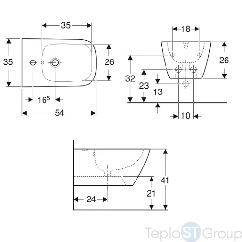 Биде подвесное Geberit Smyle Square 500.209.01.1 - купить оптом с доставкой по России фото 3